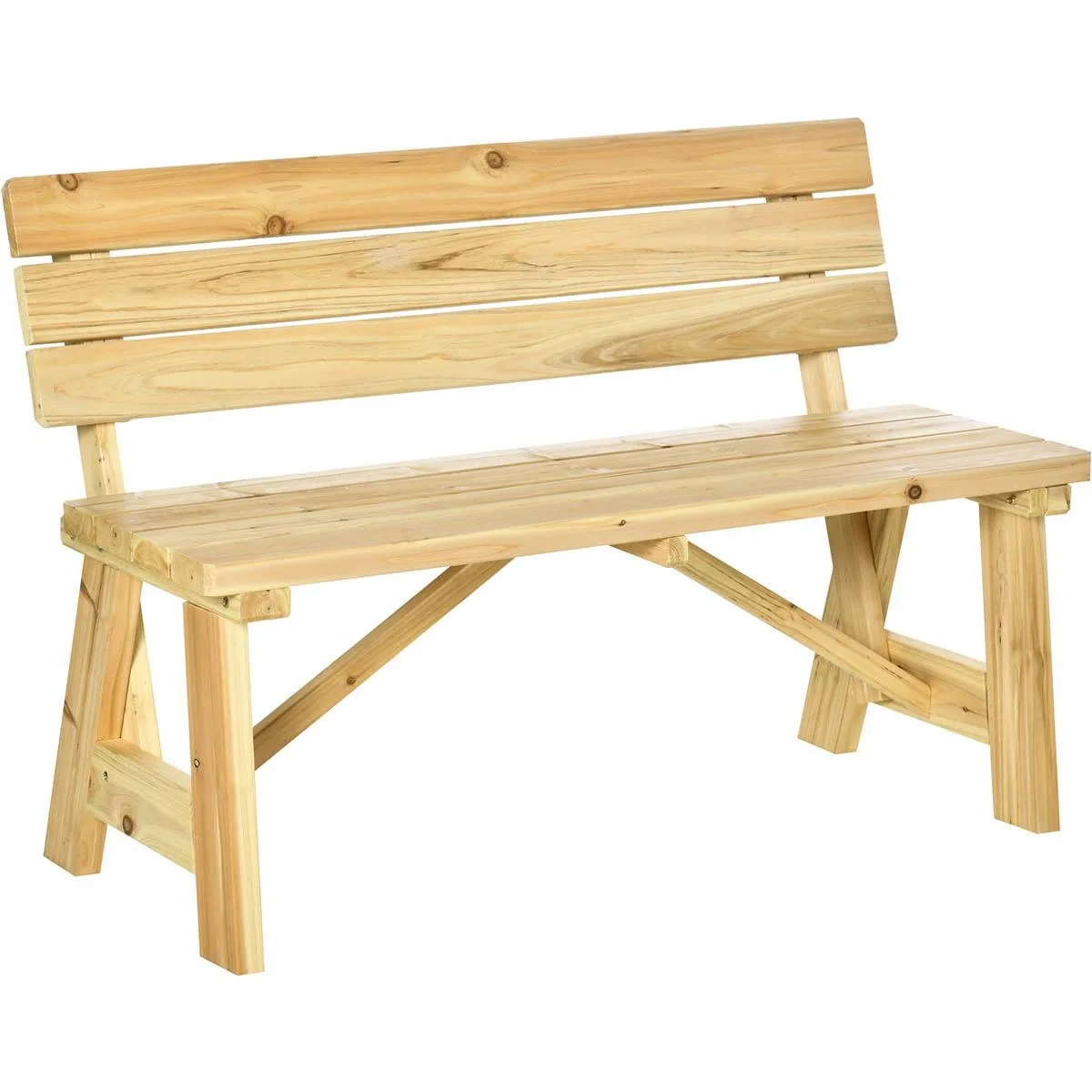 Gartenbank 2-Sitzer Parkbank aus Holz Sitzbank bis 220 kg Bank Terrassenbank mit Rückenlehnen Gartenmöbel Massivholz 116 - 5