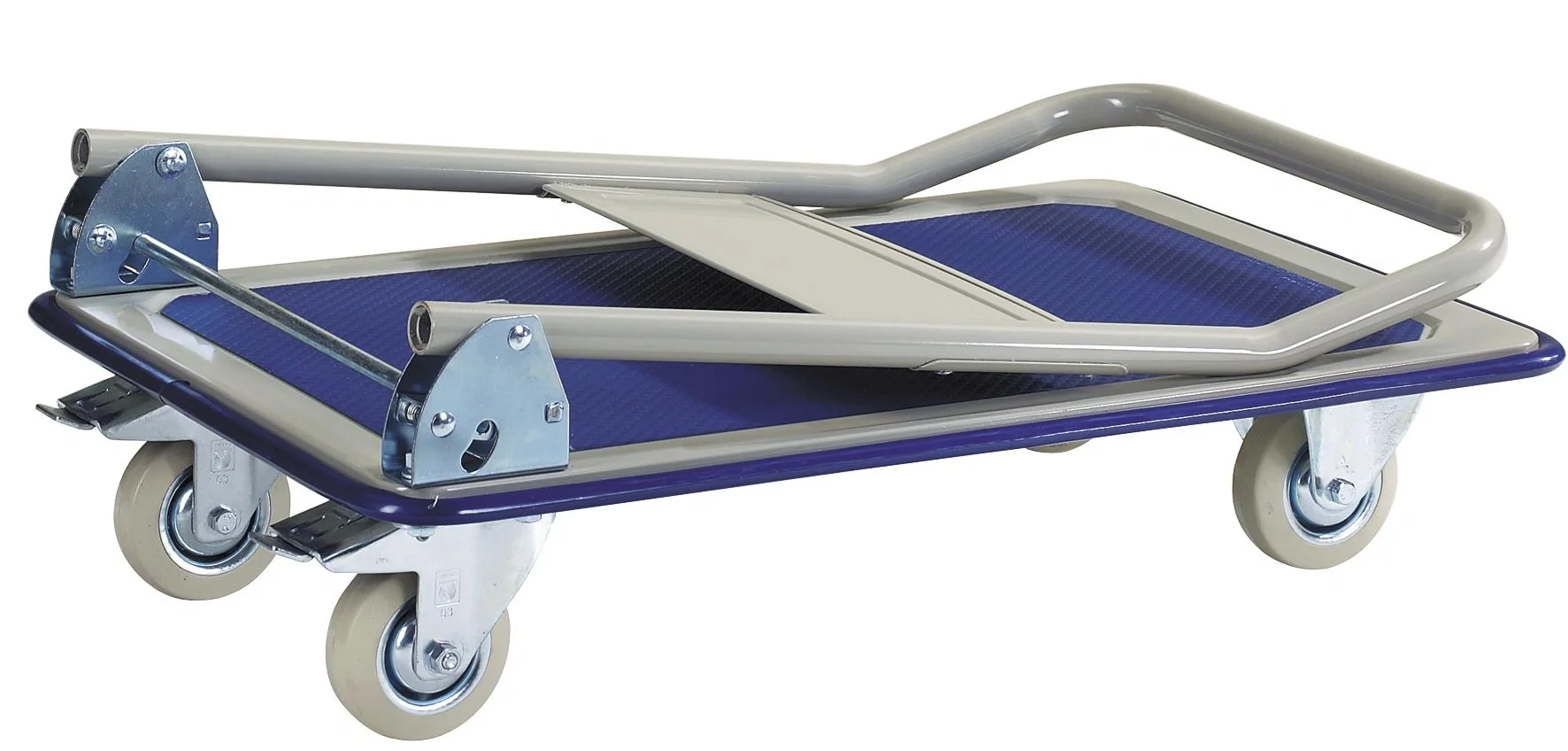 Schiebegriffwagen mit Stahlplattform Ladefläche 740 x 480 mm - 4