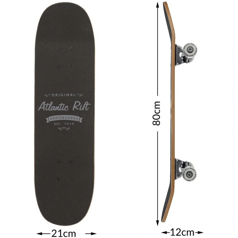 Skateboard - ABEC 9 Stock - PU-Stoßdämpfer + PU-Räder - Natur - 3