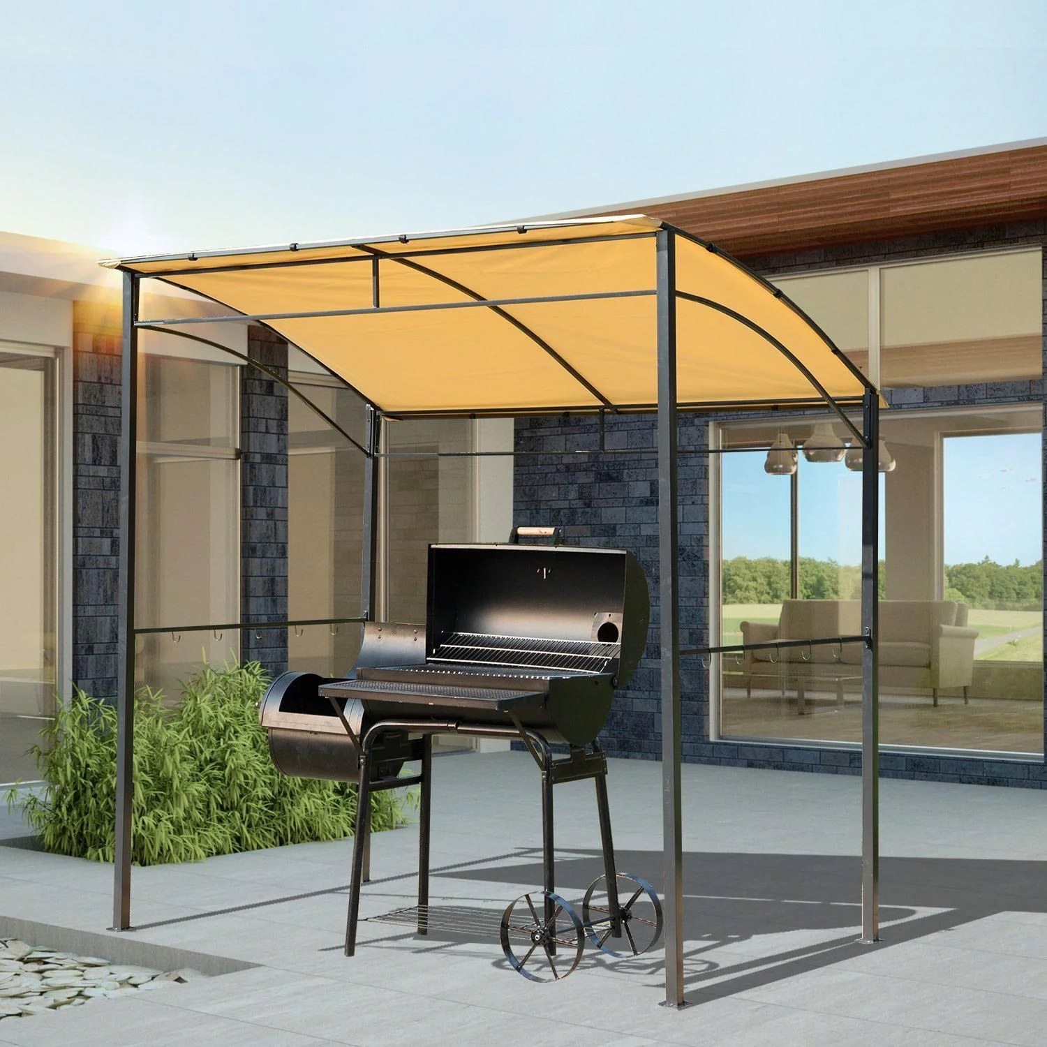 Grillpavillon mit Flammenschutzdach - 8