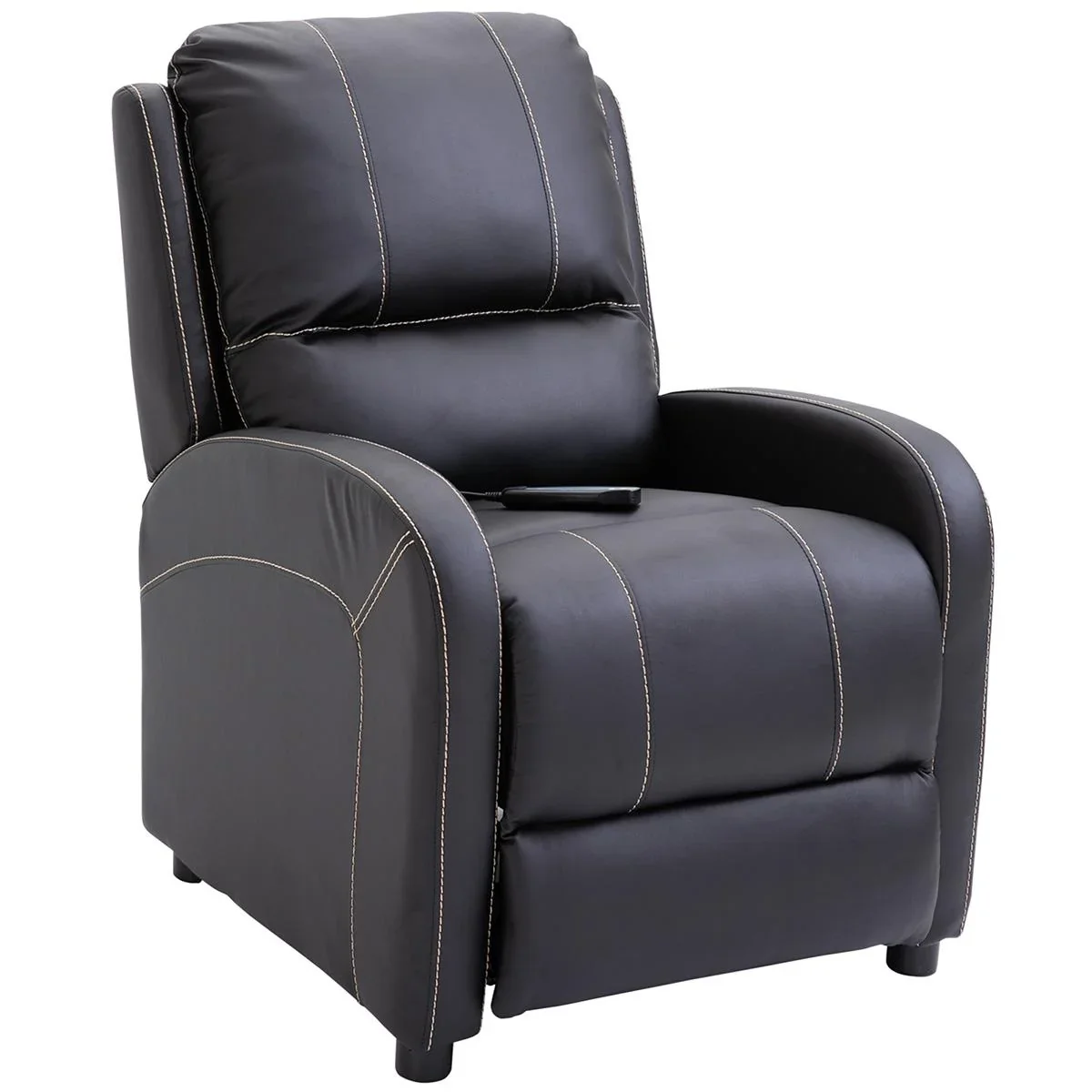 Massagesessel TV-Sessel Relaxsessel Wohnzimmer 165°-Neigung Kunstleder Metall Schwarz 70 x 88 x 100 cm - 3