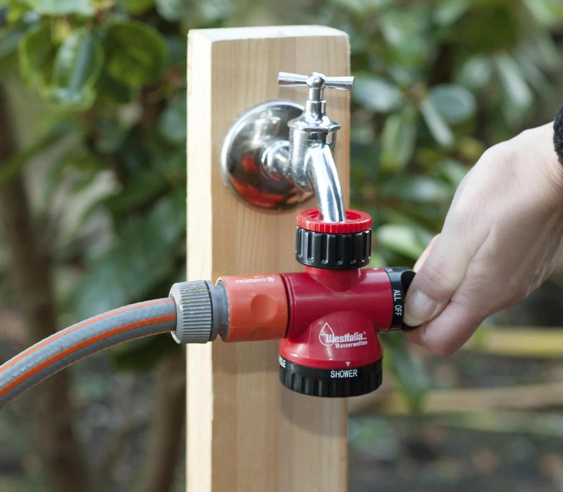 2-Wege Wasserhahn Adapter mit Schlauch- und Brausenauslass - 8