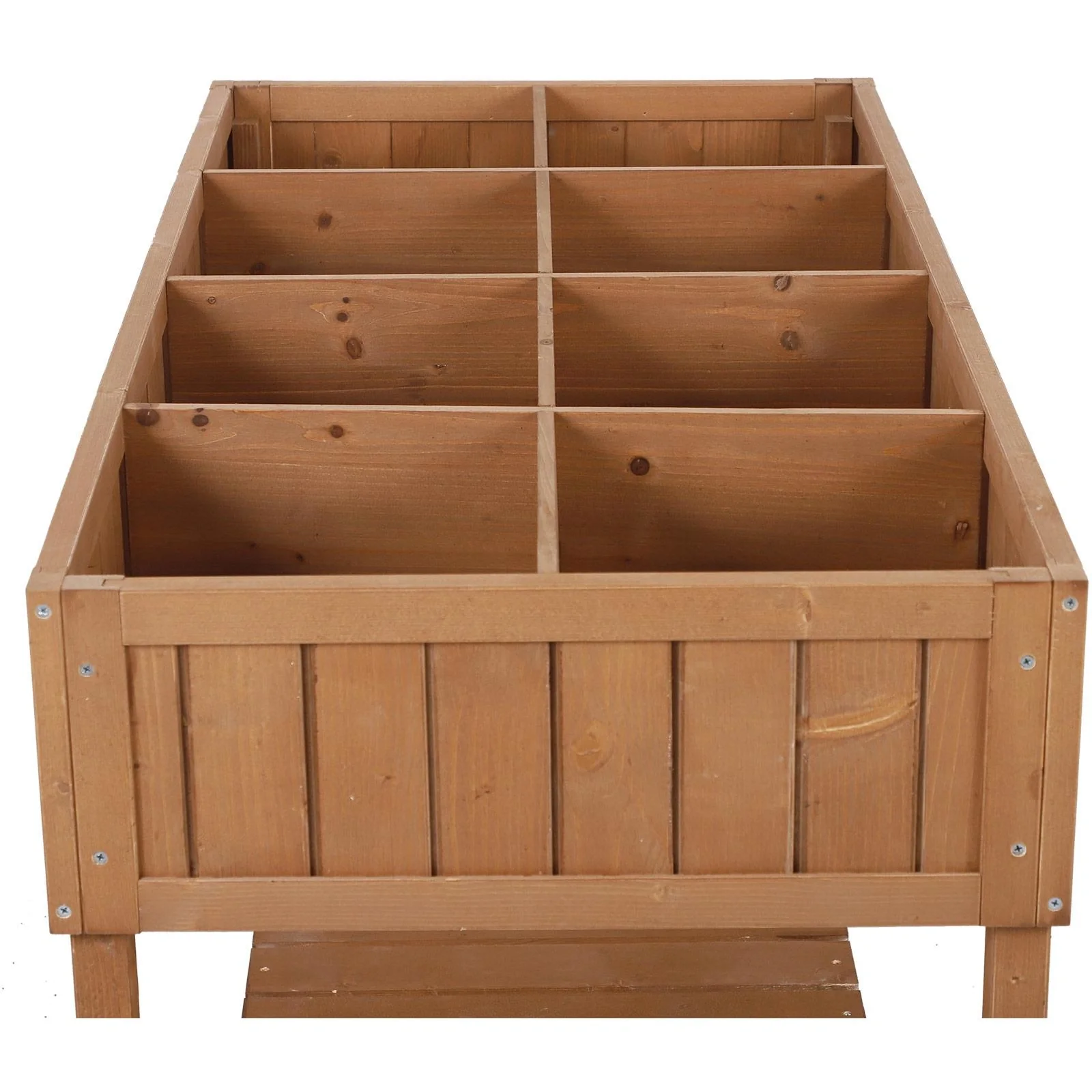 Pflanztisch Hochbeet Blumenkasten Anzuchttisch 8 Fächer mit Abfluss Ablage Tanne Massivholz 120 x 60 x 22 cm - 8