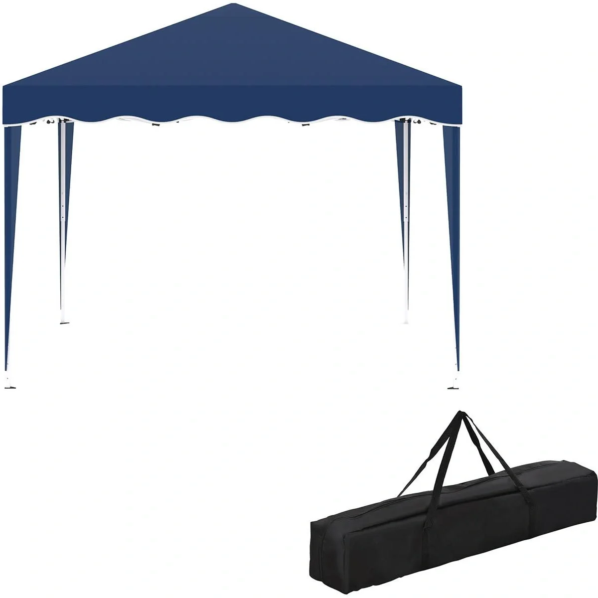 Partyzelt Pavillon höhenverstellbar blau 2,95 x 2,95 x 2,60 m - 5