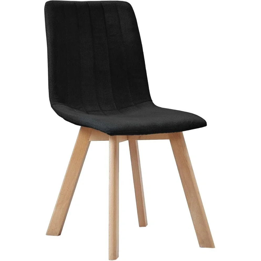 Esszimmerstühle 2 Stück Stoff schwarz - 1