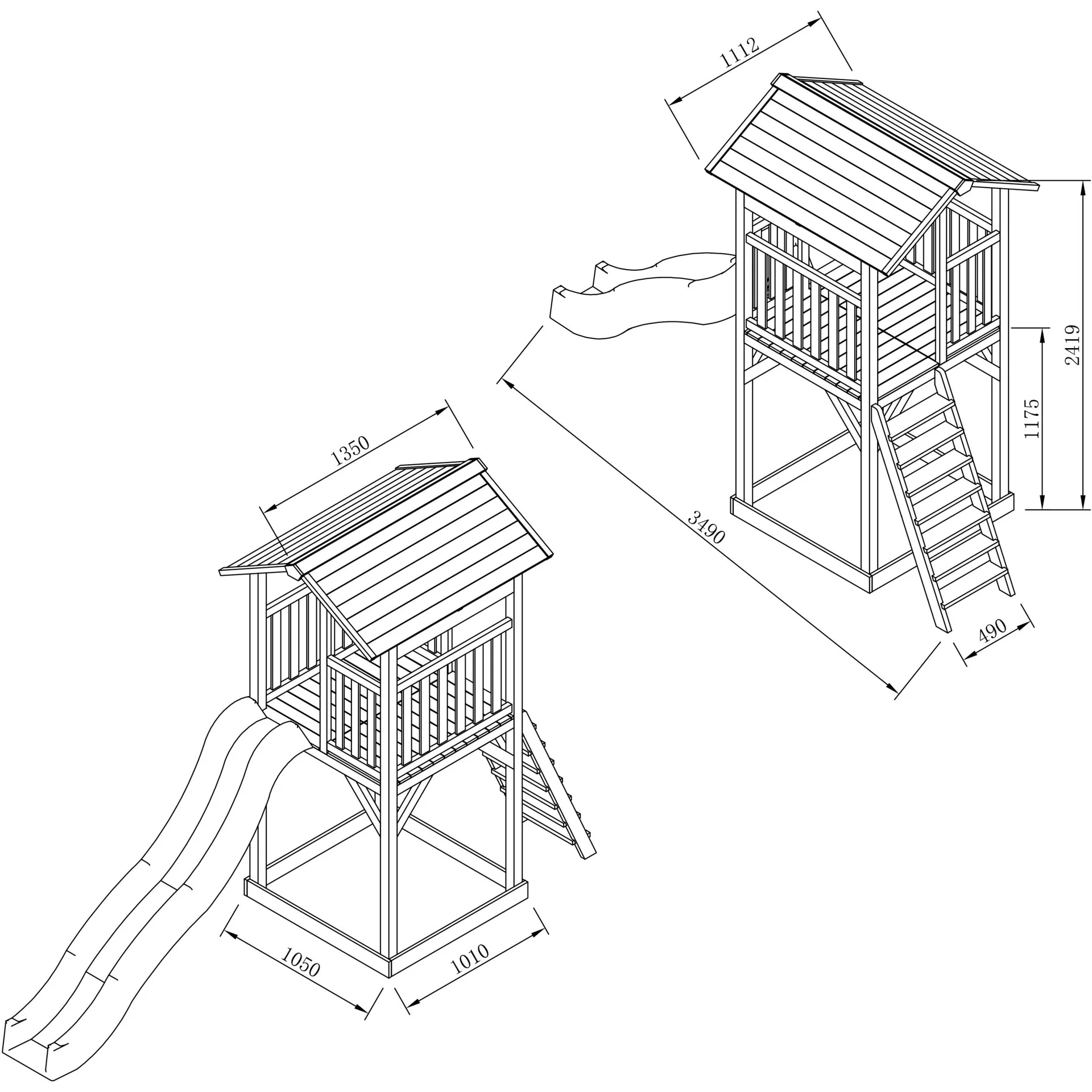 Beach Tower Spielturm - Weiße Rutsche - 8