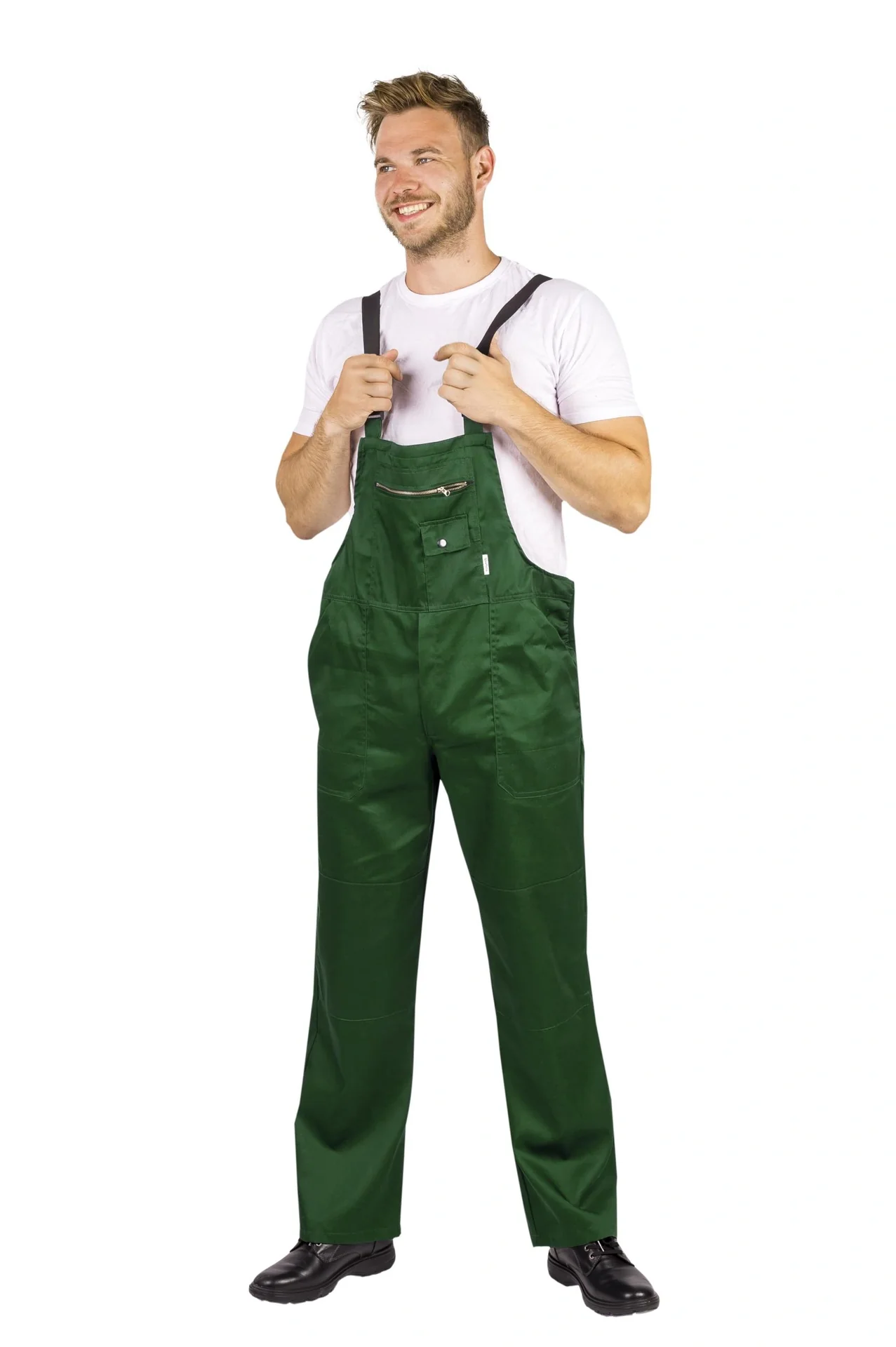Latzhose mit seitlichen Dehnzonen, Farbe grün, Gr.46 - 10