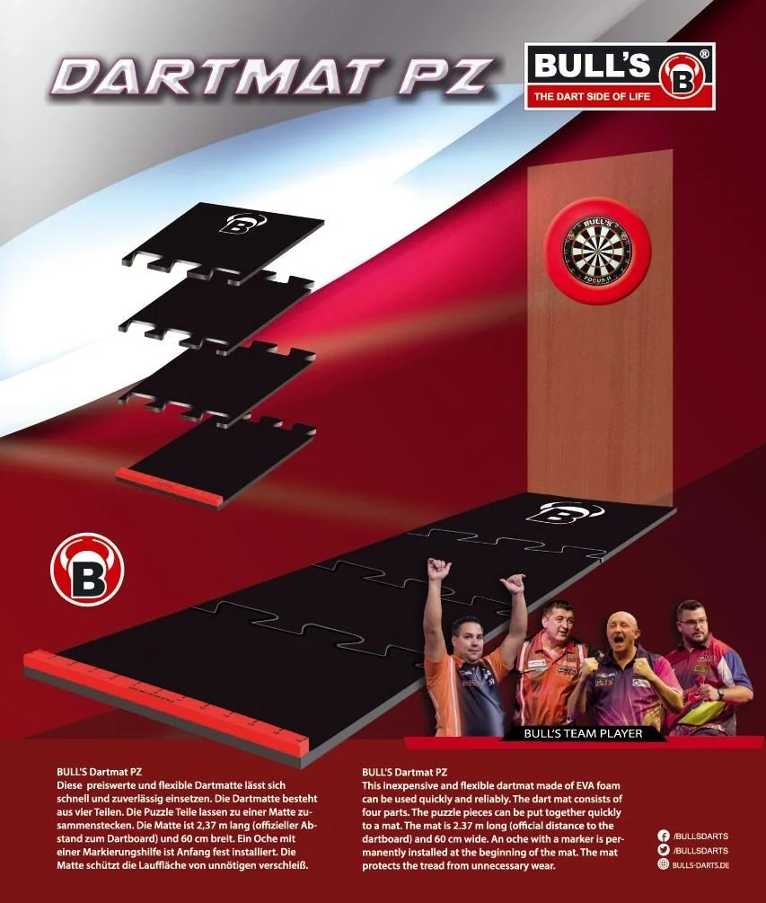 Puzzle Dartmatte aus Schaumstoff inklusive Oche 2,37 m - 3