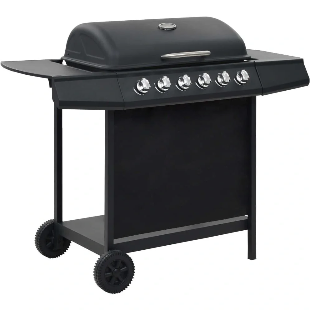 Gasgrill mit 6 Kochstellen Stahl schwarz - 3