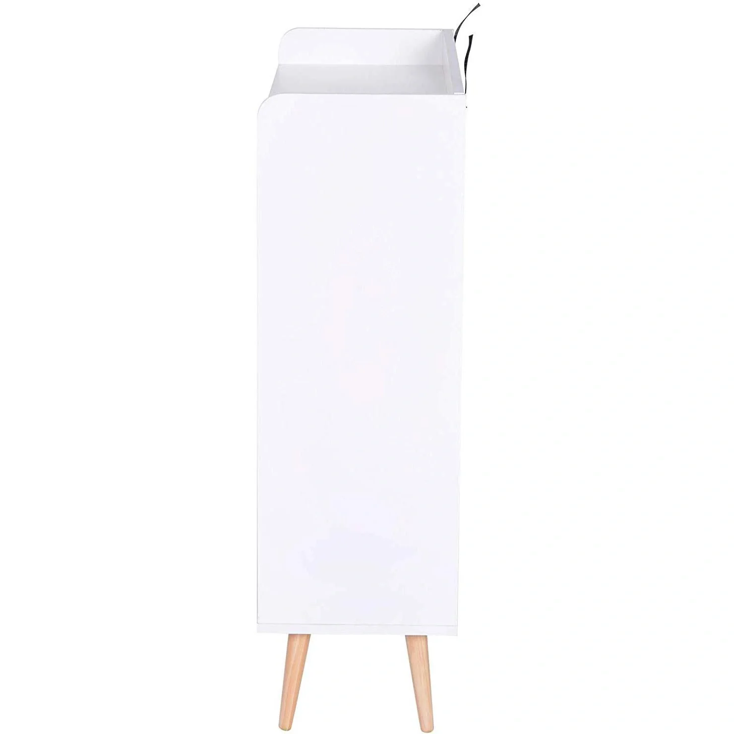 Standregal Kommode Flurschrank Schublade Schrank 100 kg Belastbarkeit Kiefernholz Weiß 80 x 29,5 x 96 cm - 1