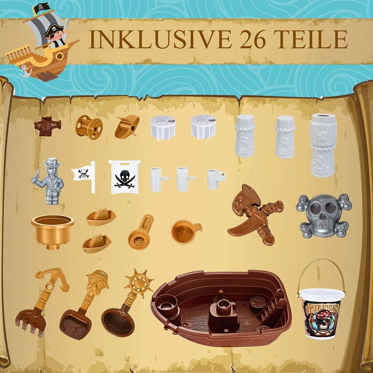 Kinder-Sandspielzeug Piratenthema bunt - 9