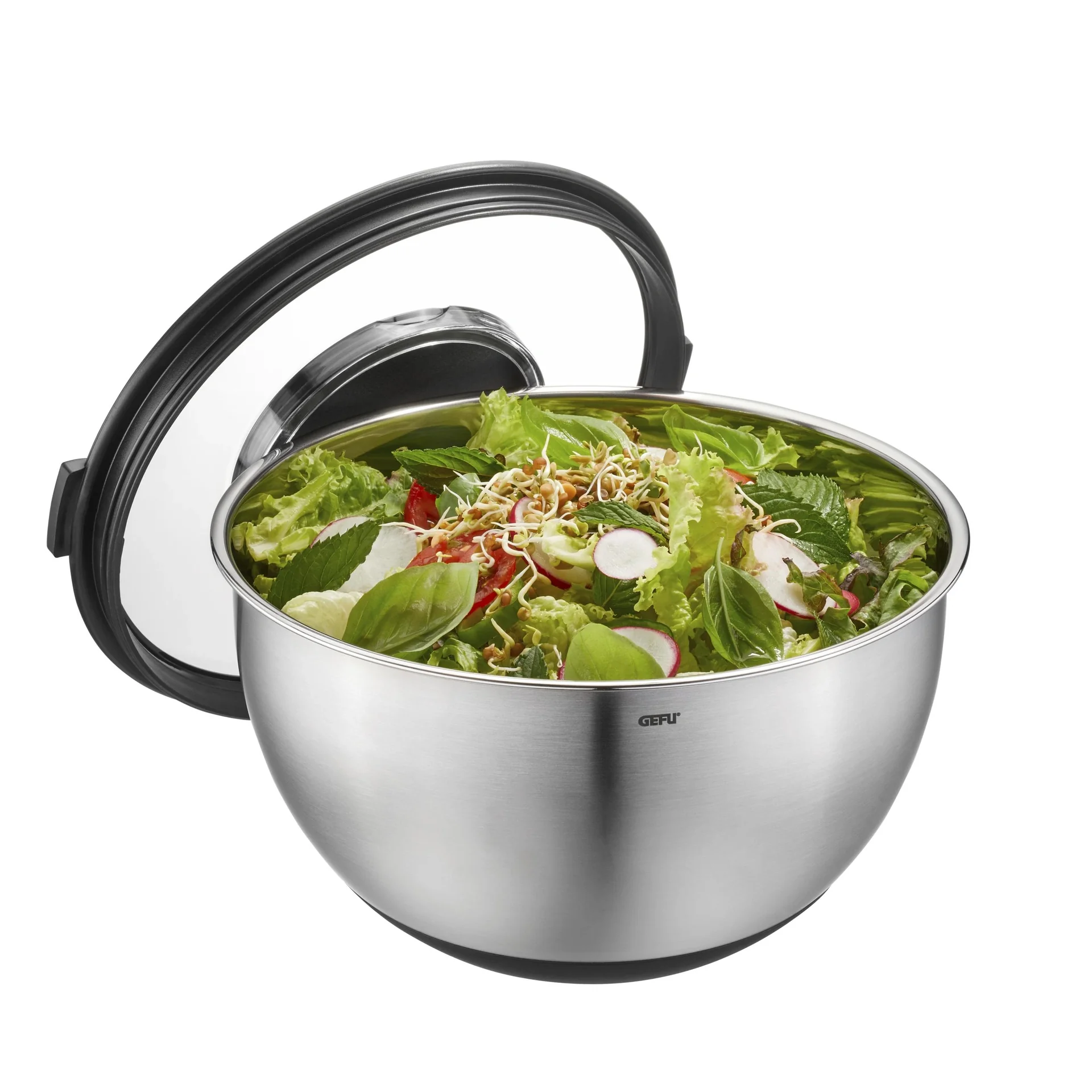 Schüssel-Set mit Spritzschutzdeckel "MUOVO". 2 Stück - 5