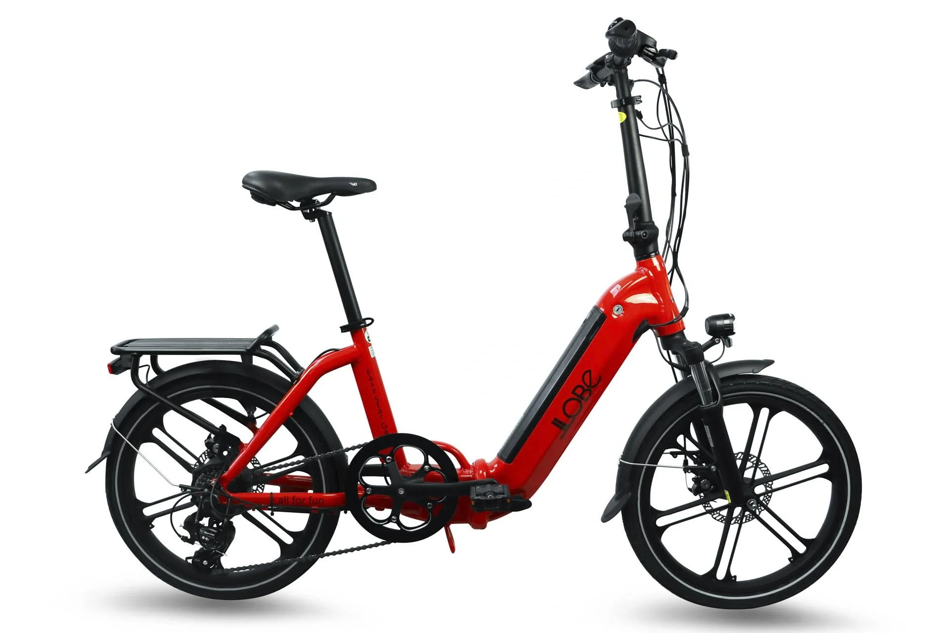 Unisex City E-Bike 20 Zoll, Rahmenhöhe 37 cm, 7-Gang Kettenschaltung, Gala red (Faltrad) - 2