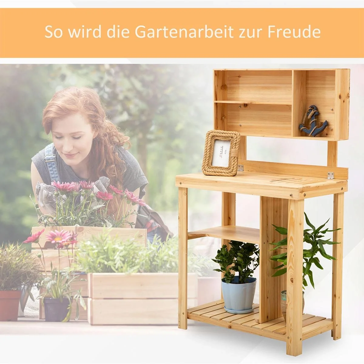 Gärtnertisch mit Ablage natur - 10