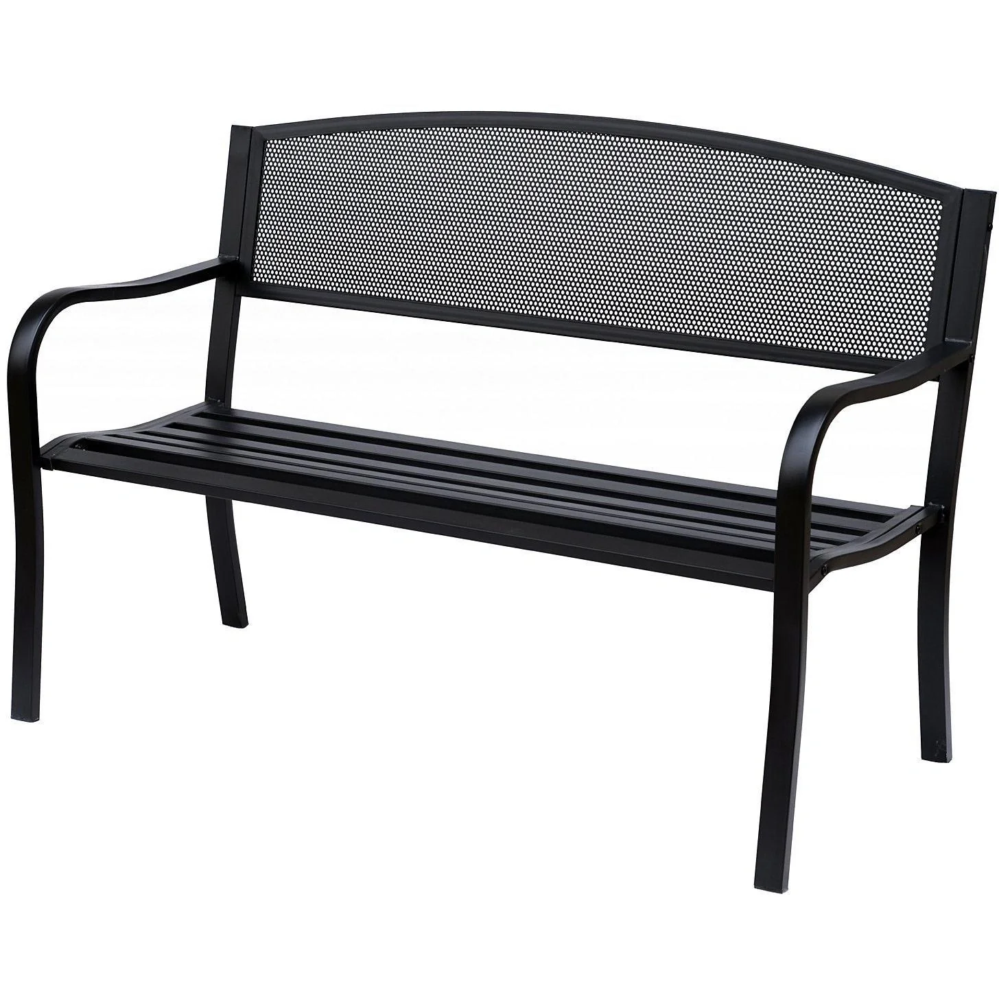 Gartenbank Sitzbank 2-Sitzer Stahl Schwarz - 8