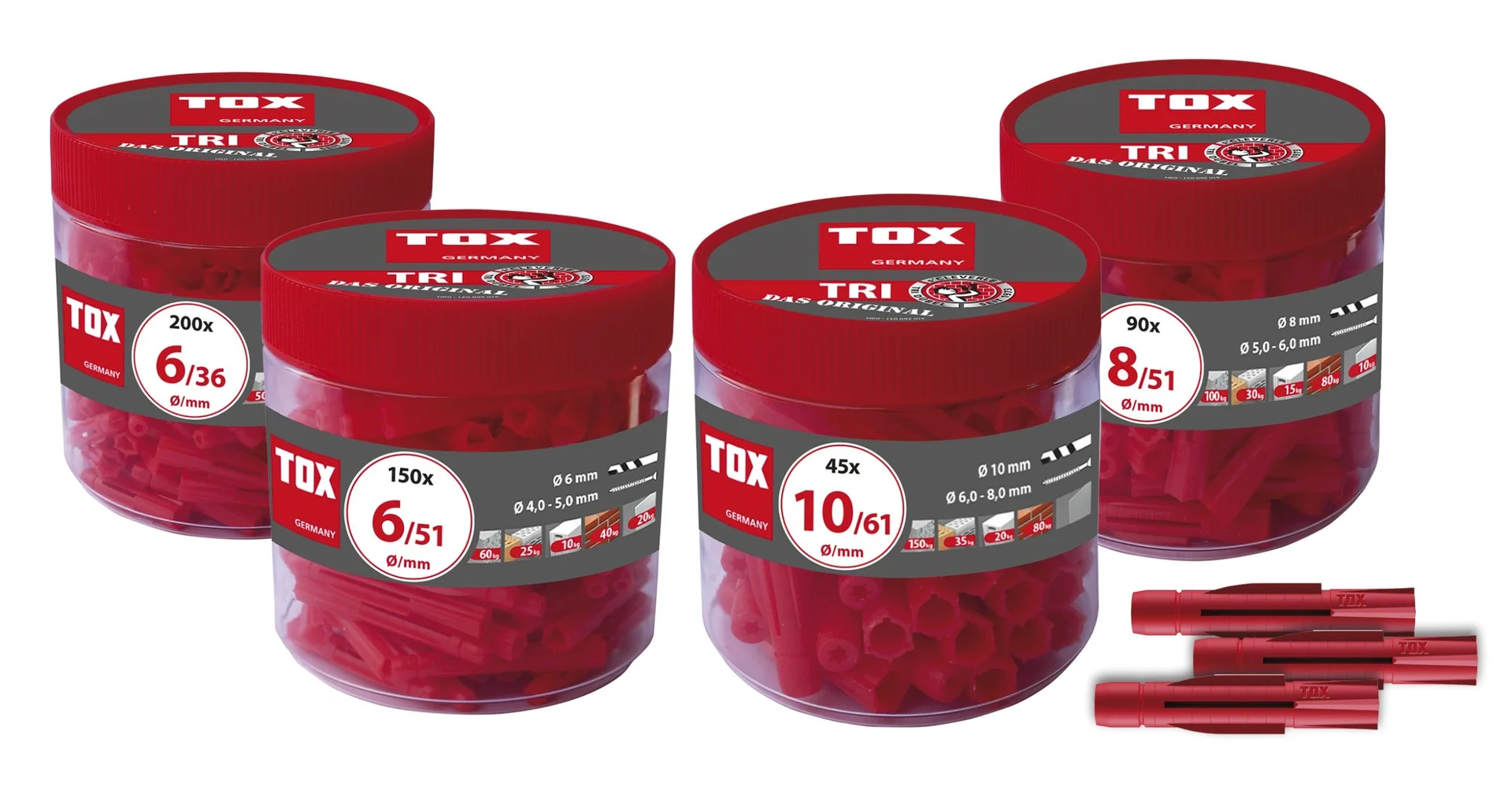 Allzweckdübel Tri 6 x 51 mm in Runddose - 2