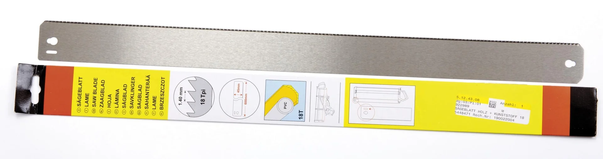 Sägeblatt für Holz und Kunststoff, 18 Zähne/1" - 3