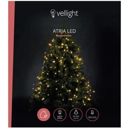 Vellight Weihnachtsbeleuchtung - für Weihnachtsbäume bis zu 240 cm - 330 LEDs - Warmweiß - Innen & Außen - 7