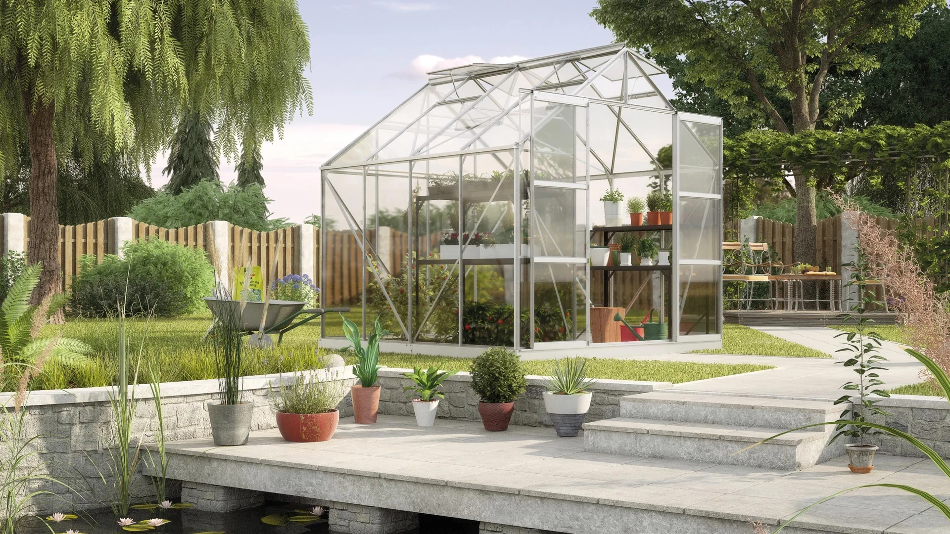 Gewächshaus Uranus 6700 ESG 3 mm, Farbe alu - 3