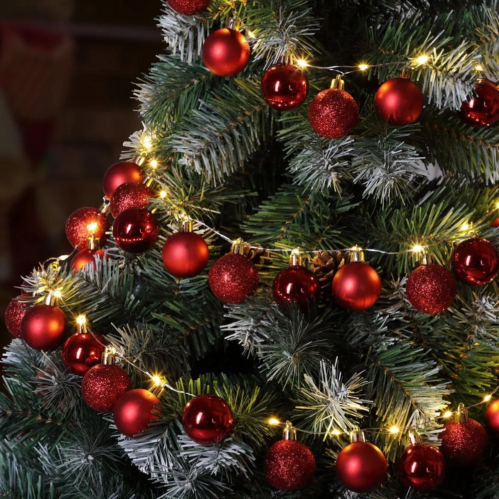 Weihnachtsbeleuchtung Kugeln Weihnachtsdekoration 40-LED - Rot - 2m und Perel Smart home Wifi plug- Android & IOS - 7