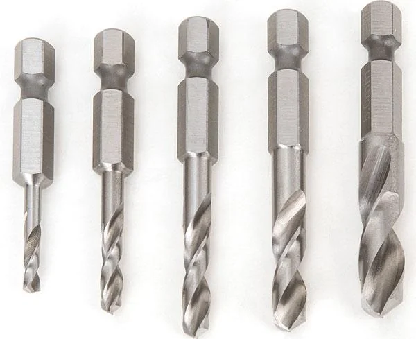 Bohrer Set 5-teilig, kurz, 1/4" 6 kant - 1