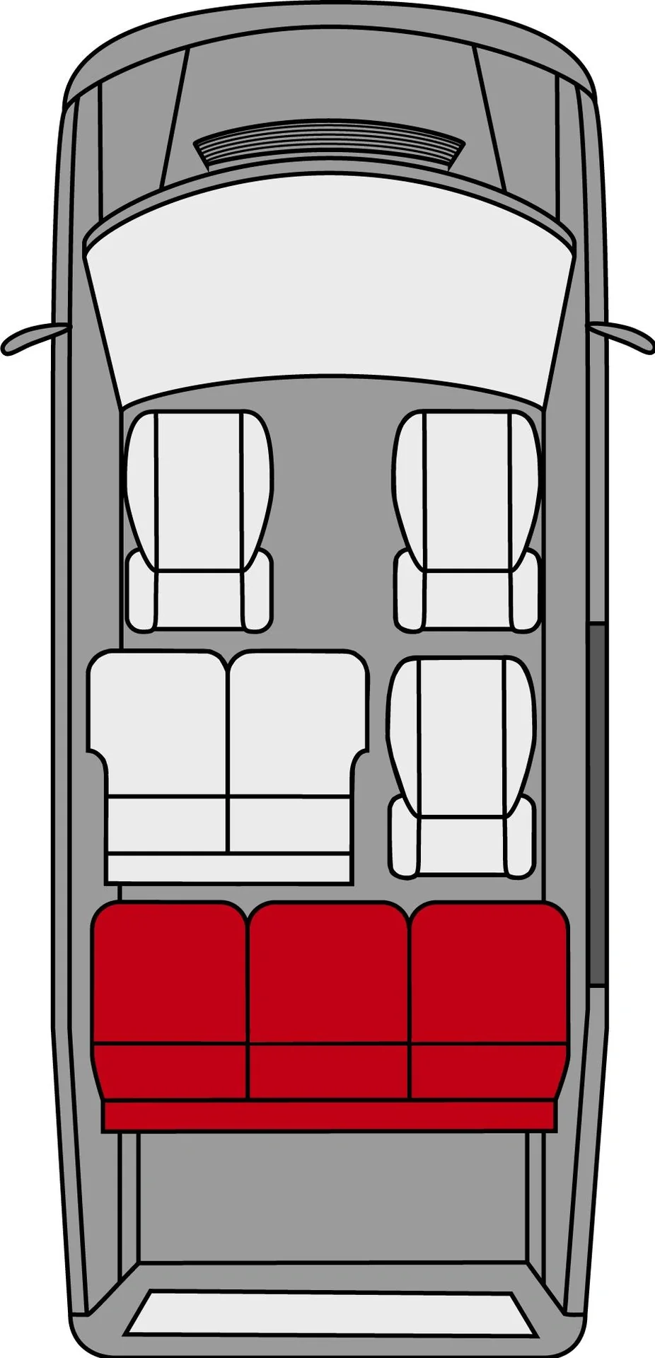 Passform Sitzbezüge VW T6 für 3er Bank hinten aus Kunstleder ab Baujahr 07/2015 bis heute - 2