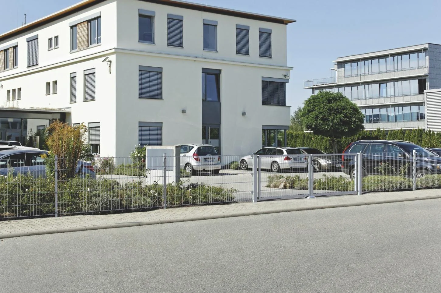 Doppelstabmattenzaun Komplettset, feuerverzinkt, Höhe 100 cm, Länge 20 m - 5