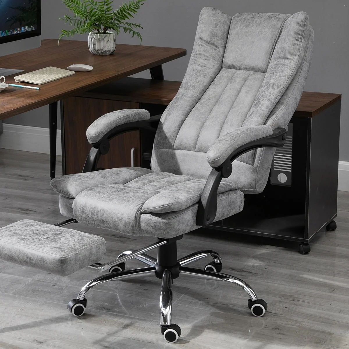 Bürostuhl mit Massage und Heizfunktion grau - 10
