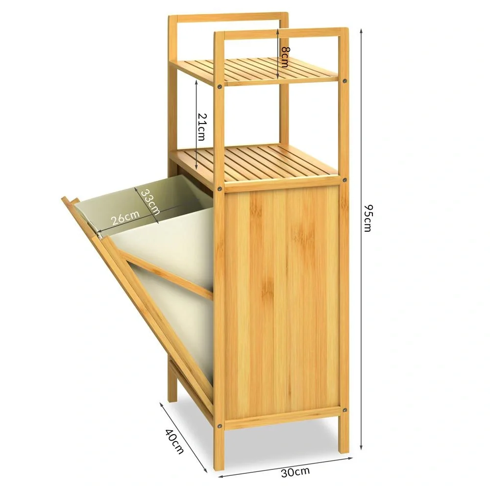 Badezimmerregal mit Wäschekorb 43l 40 x 30 x 95cm - 5