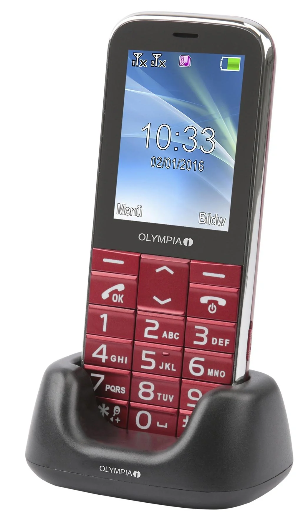 Großtasten Mobiltelefon Joy II in rot - 2