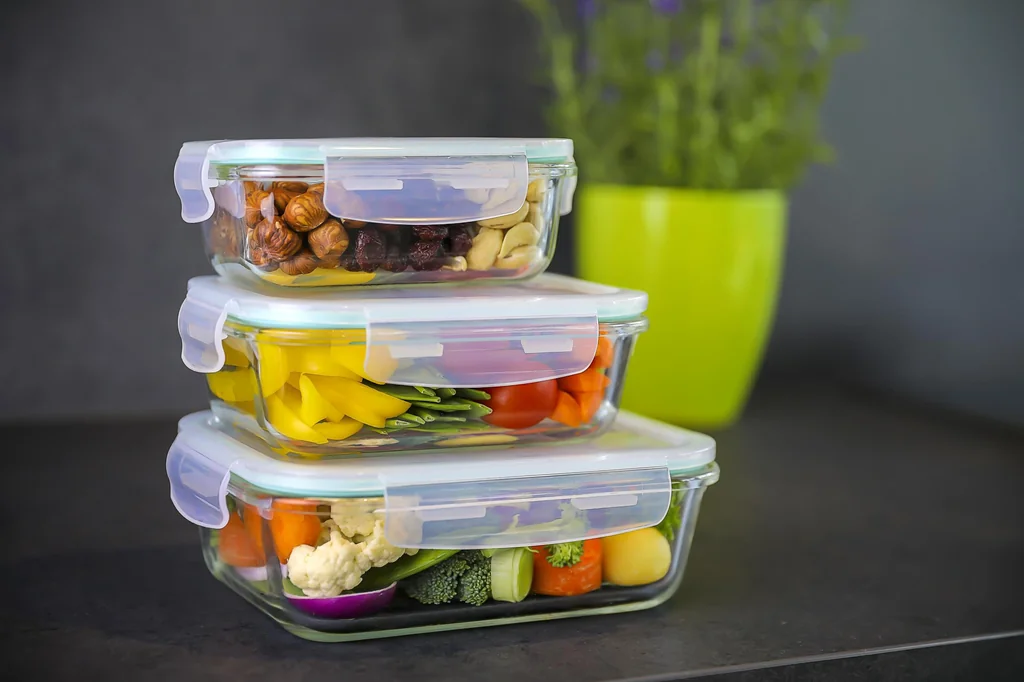 Glasfrischhaltedose mit Mikrowellendeckel rechteckig 370 ml - 3