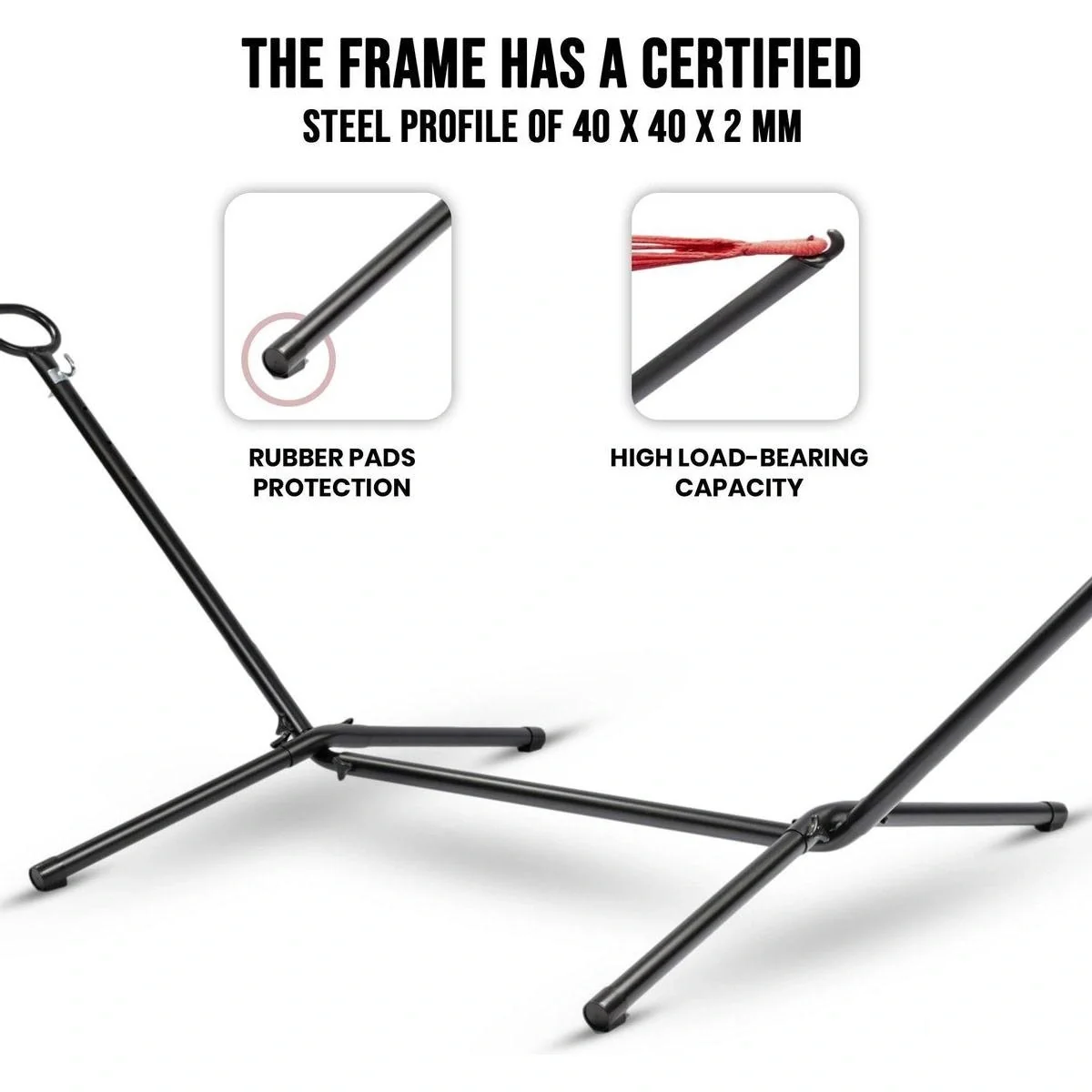 Pro Garden Standard für Hängematte - Metall - Schwarz - 3