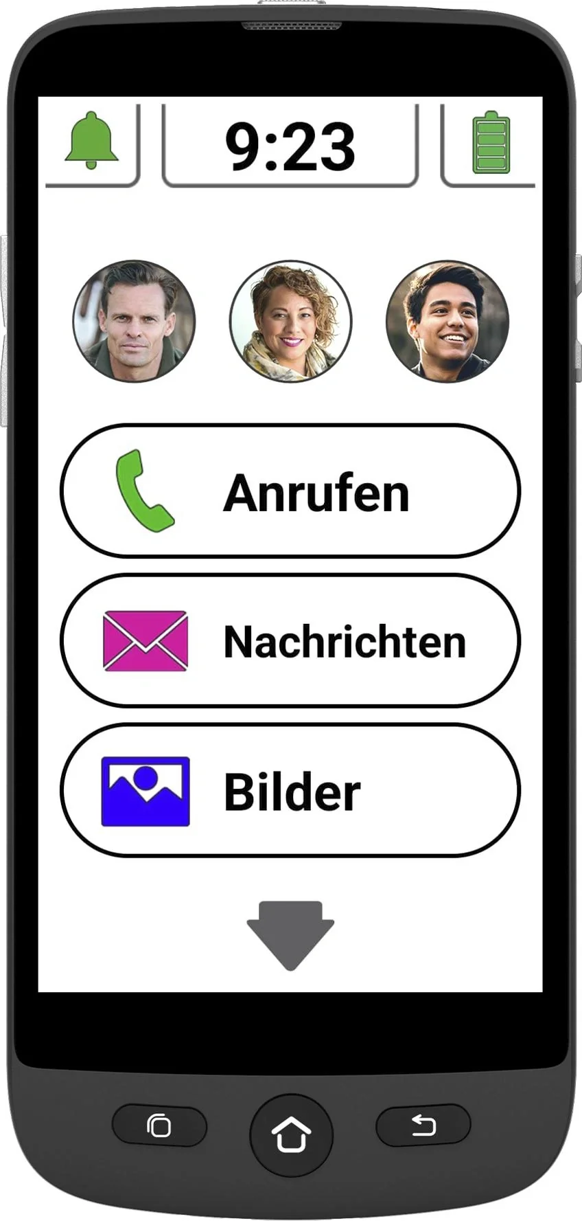 Senioren Smartphone M510-C mit Ladeschale und Schlüsselband - 6