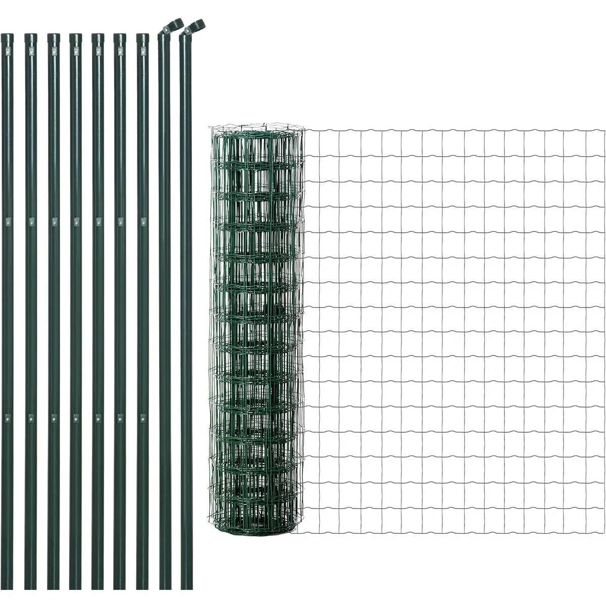 Gartenzaun 10 x 1,5 m Volierendraht Maschendraht Drahtzaun Drahtgitter Gartenzaun Rolle Masche stark Stahl Grün - 5