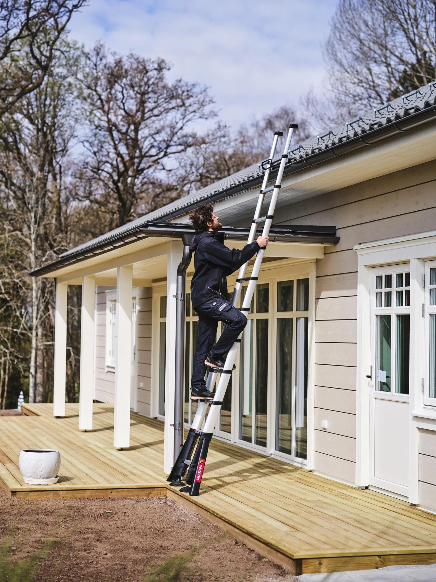 Teleskop-Anlegeleiter, PrimeLine, 3,0 Meter - 10