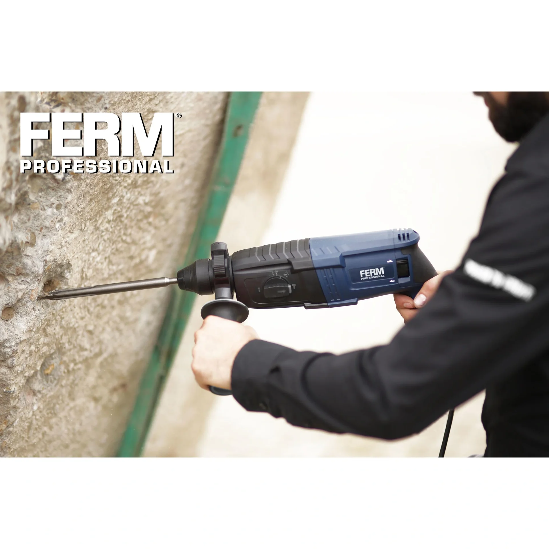 HDM1038P Bohrhammer 800W - Soft griff - 4 Funktionen - Inkl. 3 SDS Plus Bohrköpfer und 2 SDS Plus Werkzeugköpfen mit Auf - 9