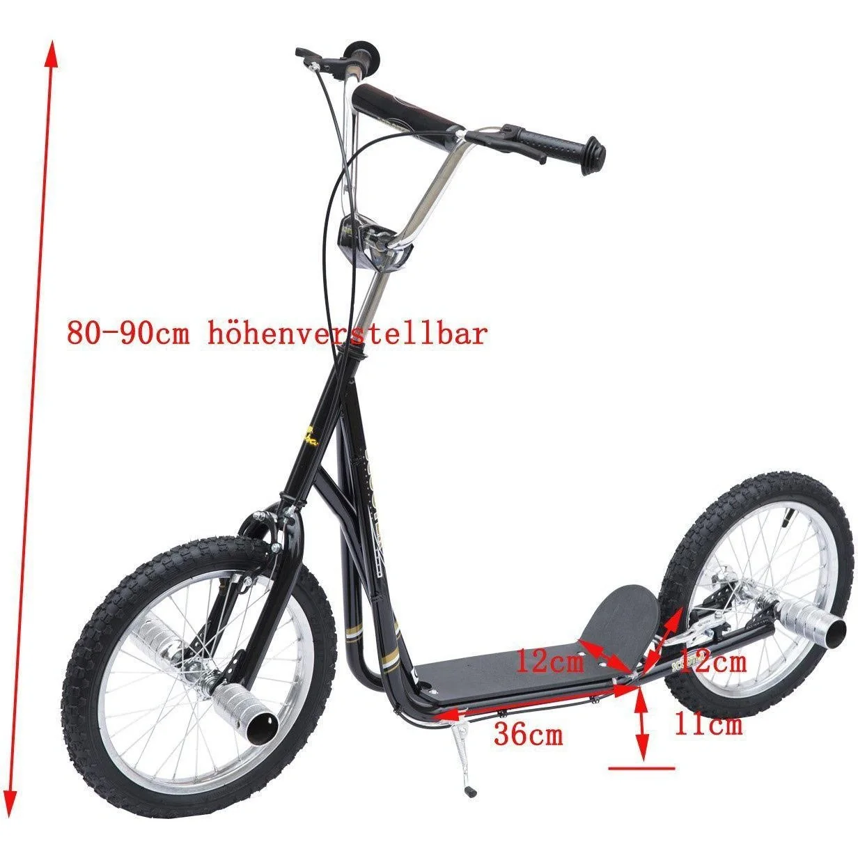 Kinder City Tretroller 16 Zoll schwarz - 7