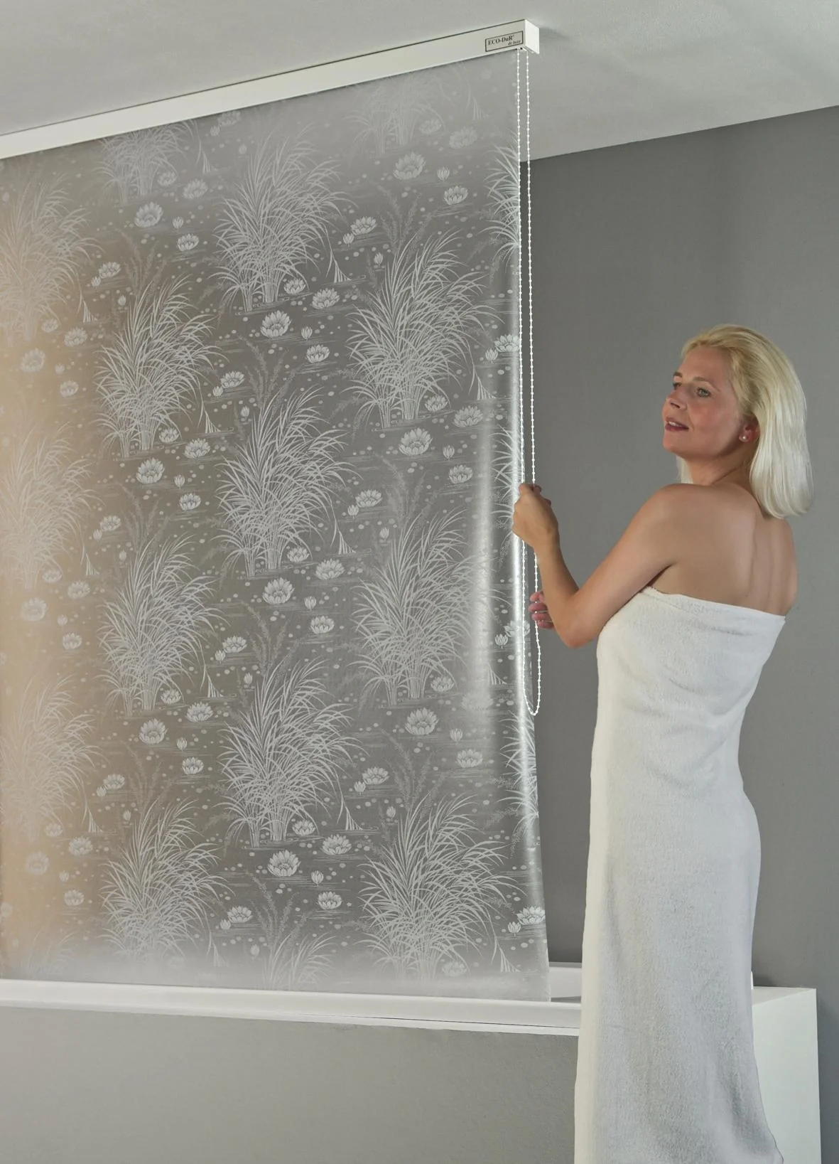 Kassetten Duschrollo ECO DUR SEEROSE, weiß, Seitenzug - 2