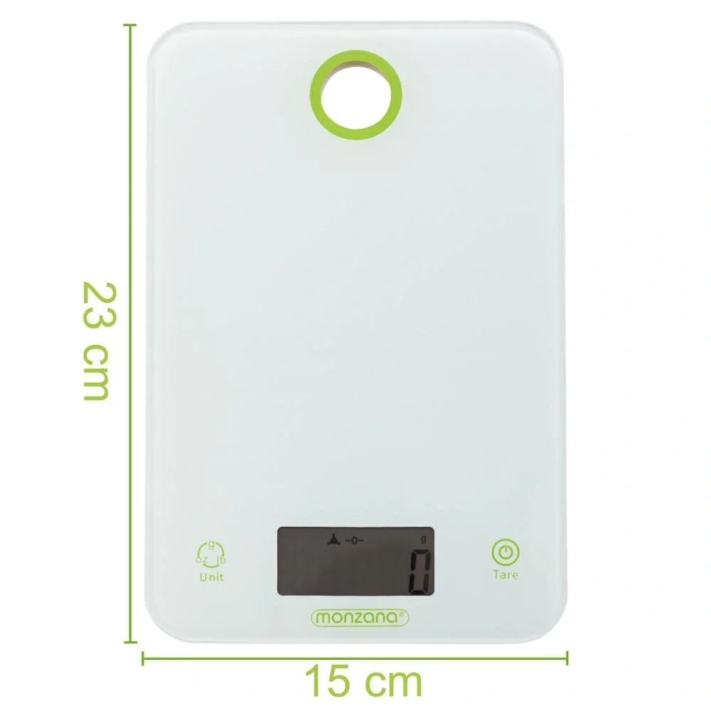 Digitale Küchenwaage Weiß/Grünes Glas - 4