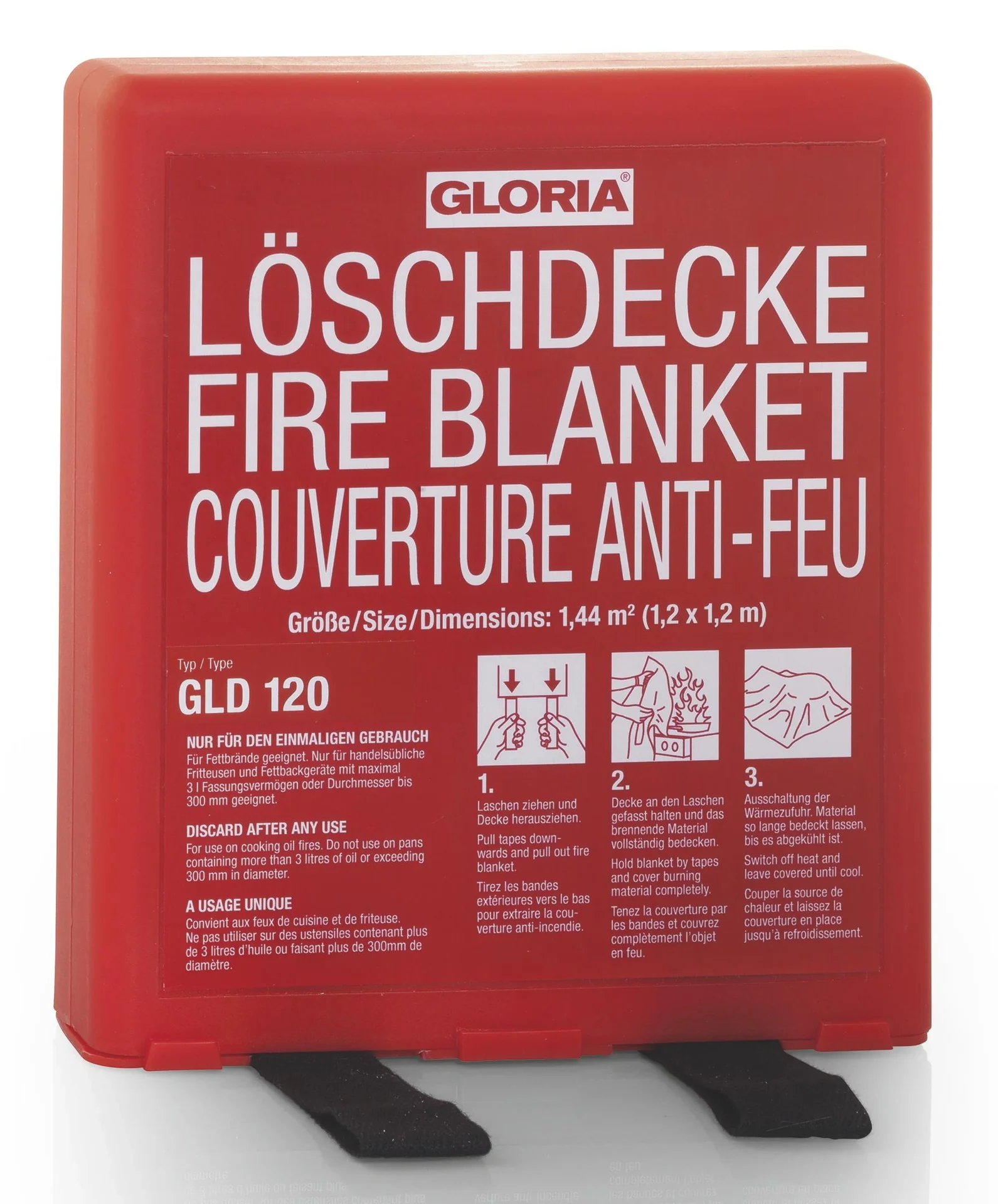 Löschdecke GLD120- 1,2 m x 1,2 m in der Hardbox - 1