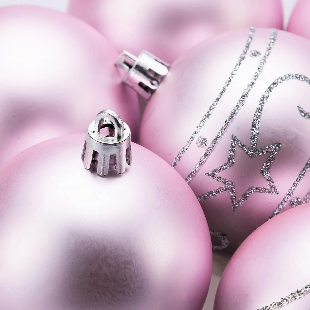 Weihnachtskugeln 24 Stück Rosa - Durchmesser 6cm - 10