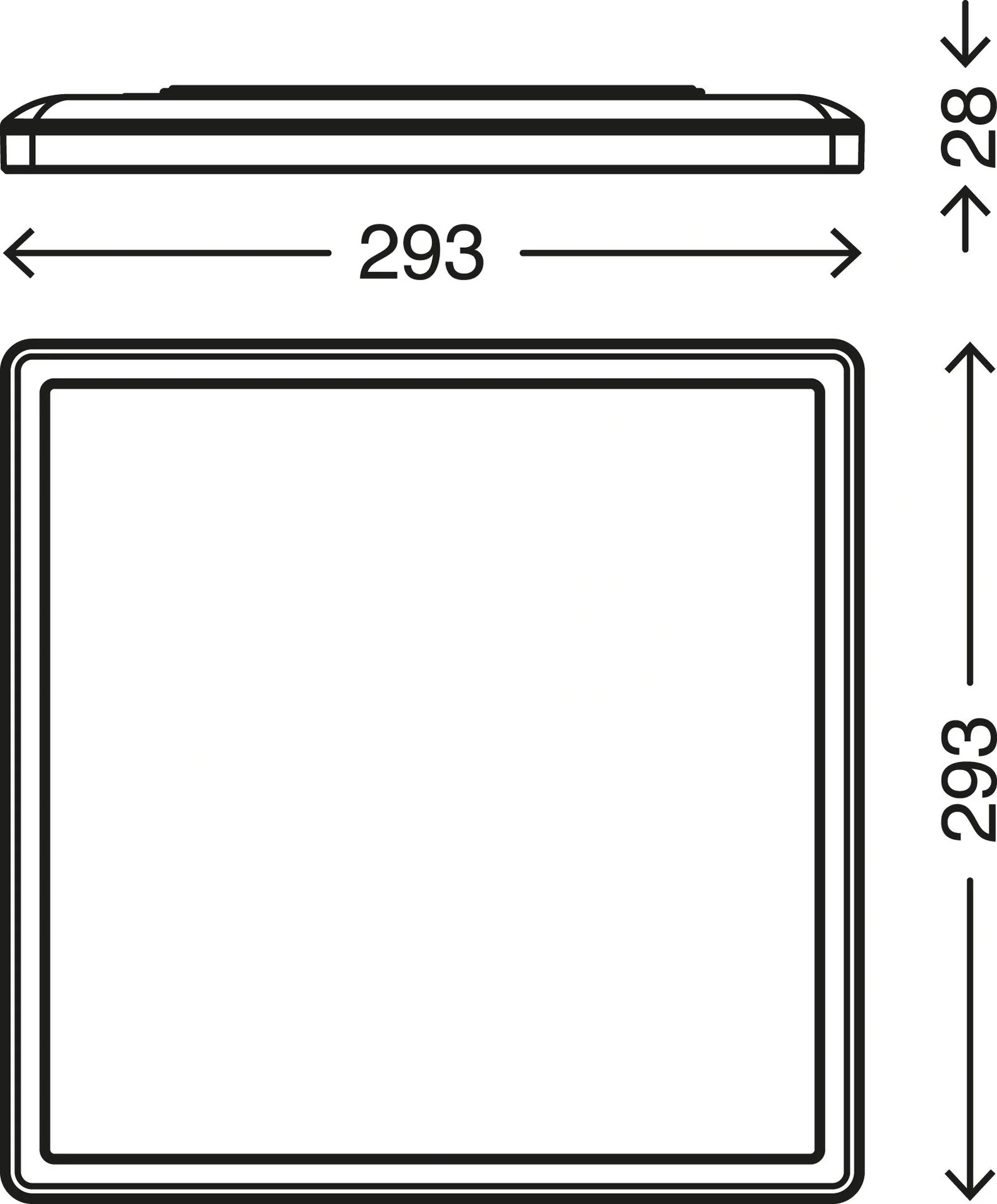 Ultraflaches LED Panel, viereckig, 29,3 cm, 2400 Lumen, 18 Watt, weiß - 9