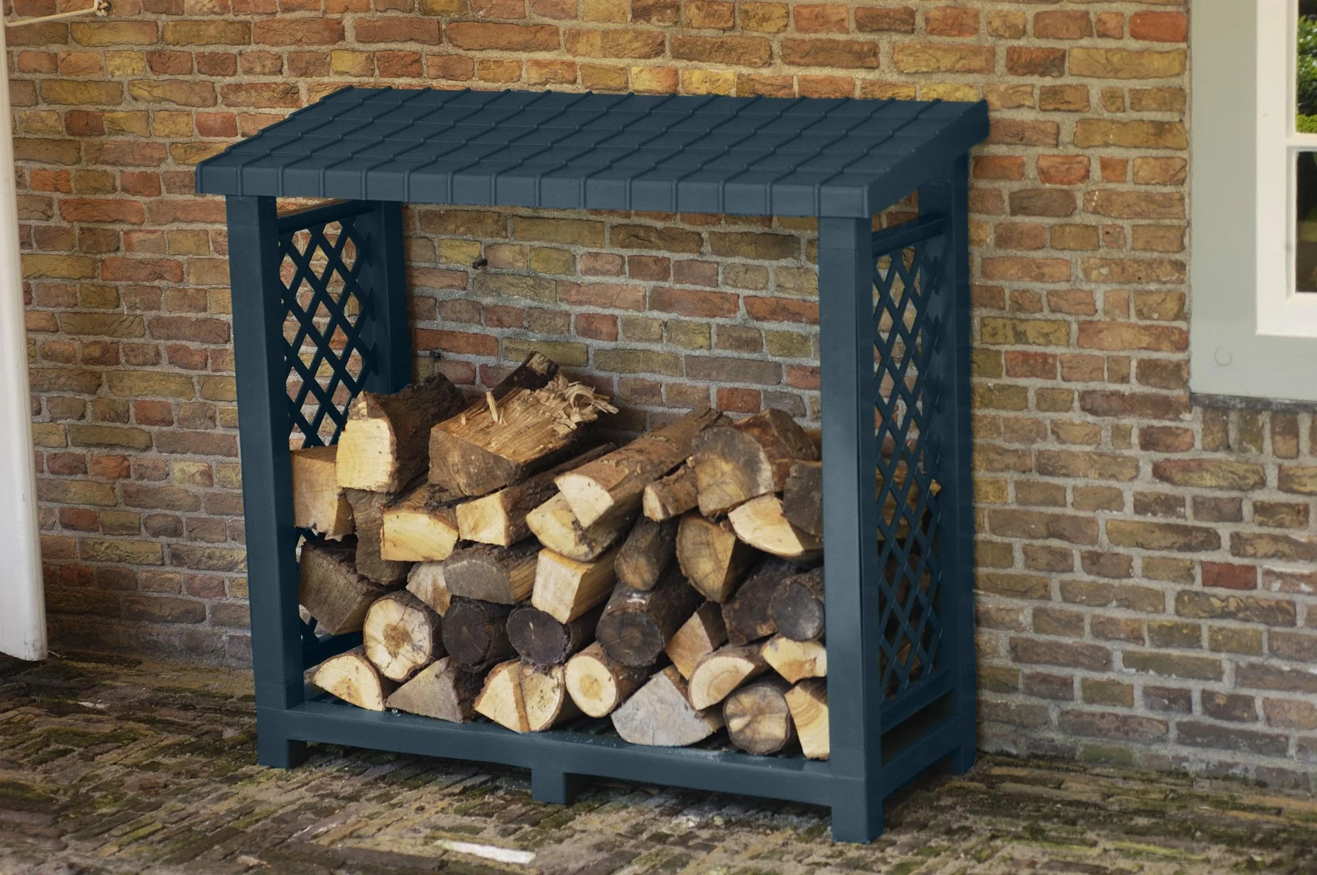 Kaminholzregal, anthrazit - 1