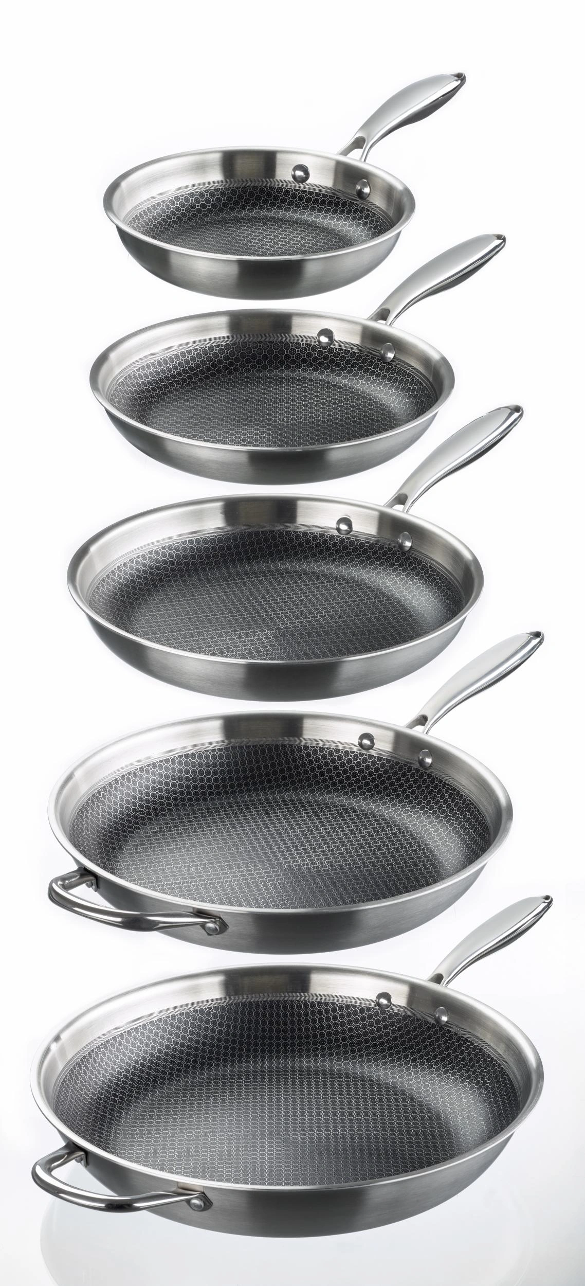 Bratpfanne 32 cm TriPly Edelstahl Wabenstruktur - 2