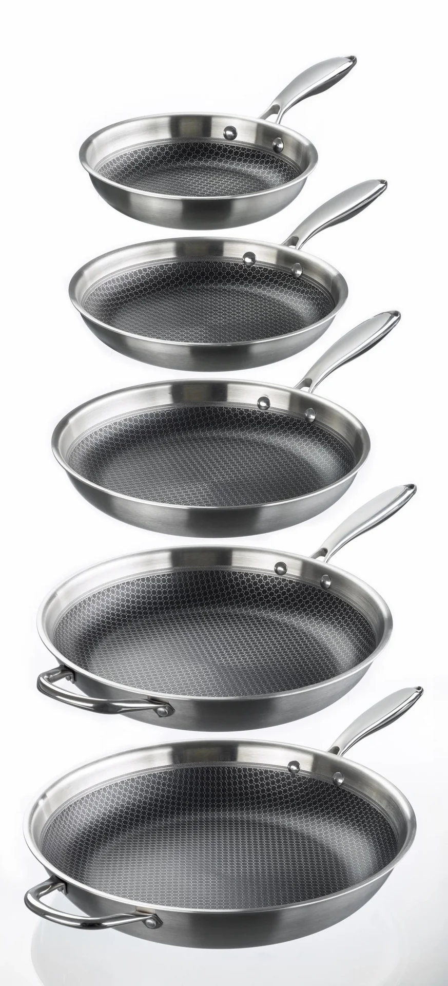 Bratpfanne 36 cm TriPly Edelstahl Wabenstruktur - 2