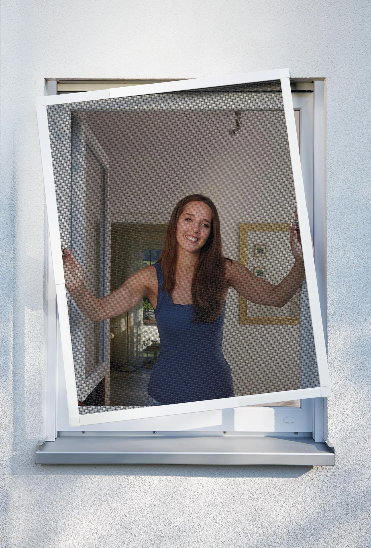 Fliegengitterfenster TELESCOPE, Farbe weiß - 4