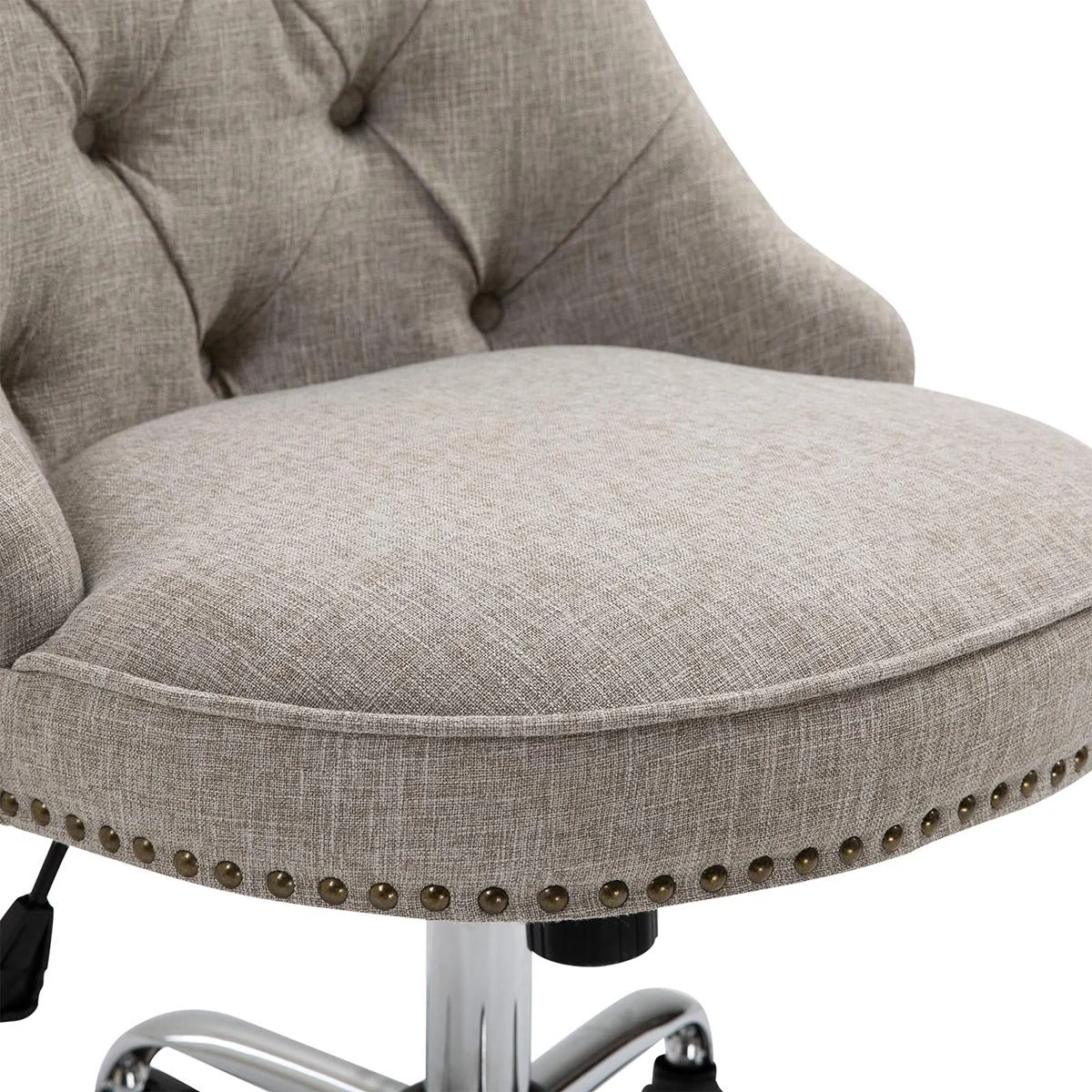 Polsterstuhl mit Chesterfield-Lehne hellgrau - 10