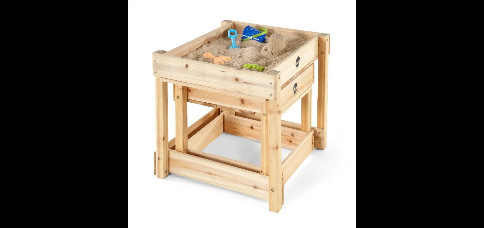 Sand- und Wassertisch Sandy Bay, Outdoor-Spieltisch für Kinder aus Holz, 2er Set, natur - 8