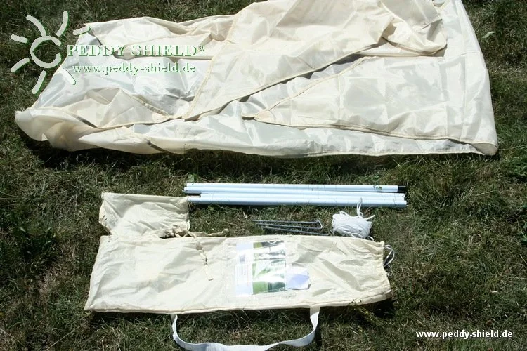 Dreieck-Sonnensegel für Camping mit Stangen sand 300 x 300 x 250cm - 2