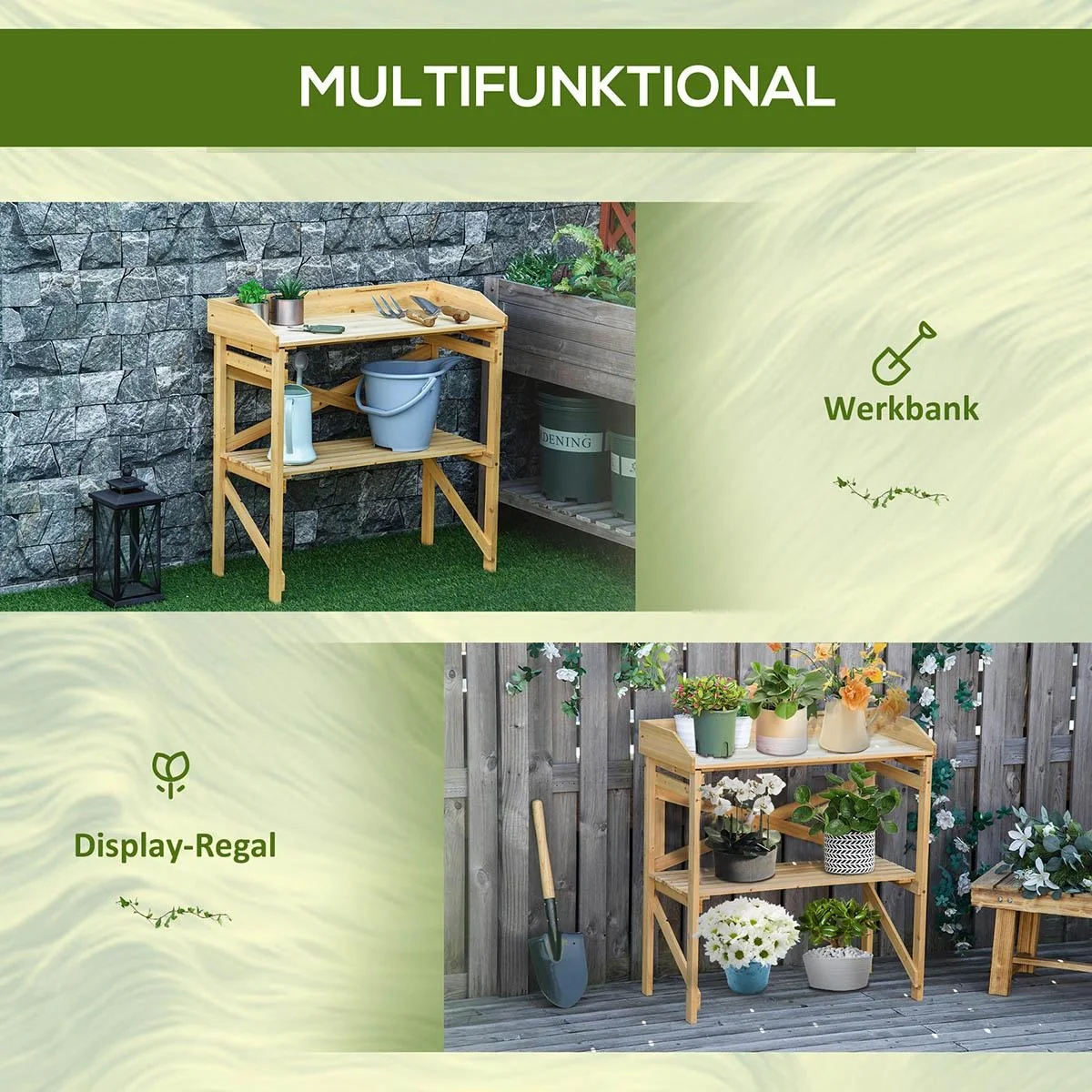 Hochbeet sechseckig DIY Pflanzkübel Pflanzkasten aus Holz für Garten Balkon Natur 100 x 92 x 16 cm - 4